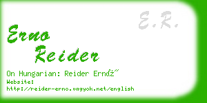 erno reider business card